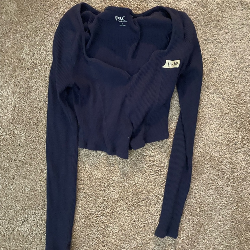 Women's Navy Long Sleeve Top